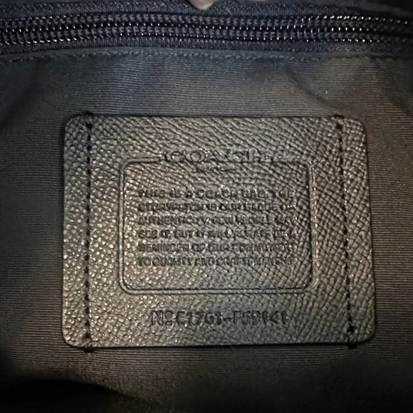 Coach Cross Grain Black Leather Briefcase Laptop Bag F59141 Metropolitan